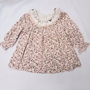 Cupcakes and Cashmere Infant Girls Peasant Dress 6-9 M Embroidered Cottage Core
